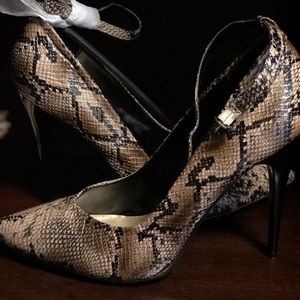 Snake (faux) skinned heels